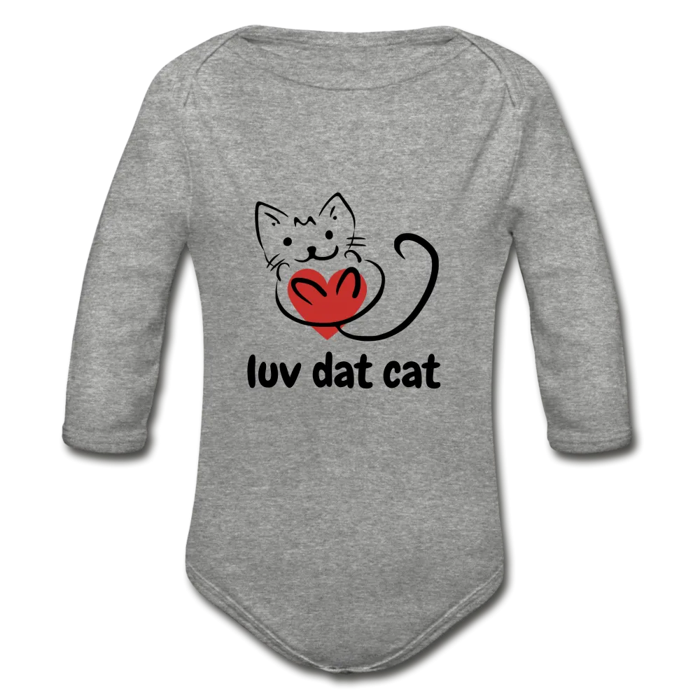 Official Luv Dat Cat Organic Long Sleeve Baby Bodysuit