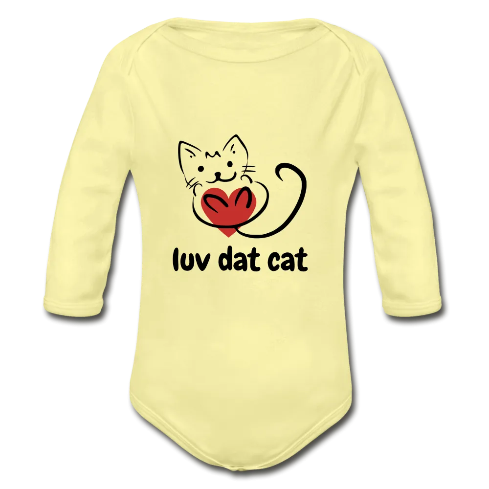 Official Luv Dat Cat Organic Long Sleeve Baby Bodysuit