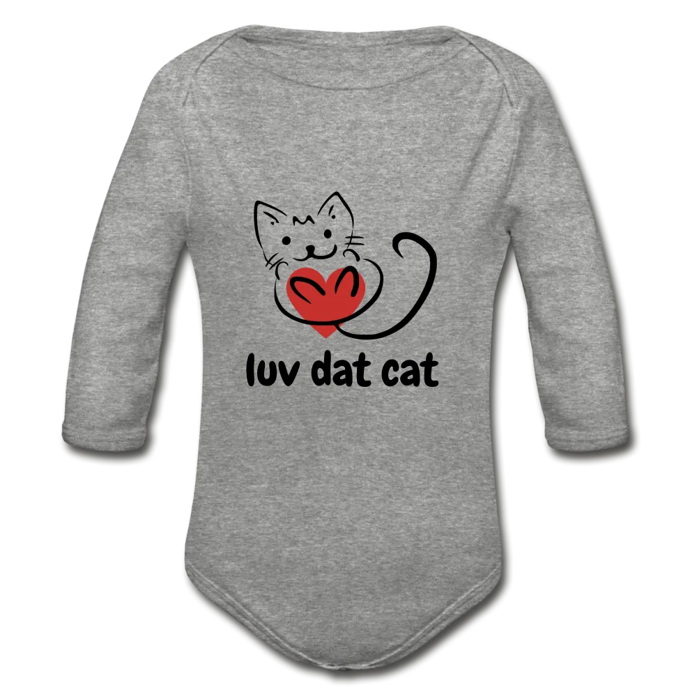 Official Luv Dat Cat Organic Long Sleeve Baby Bodysuit