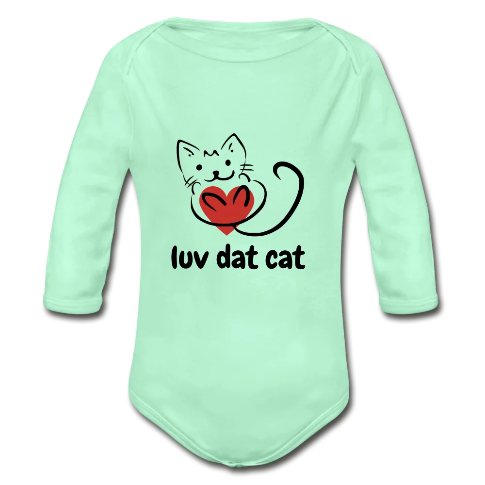 Official Luv Dat Cat Organic Long Sleeve Baby Bodysuit