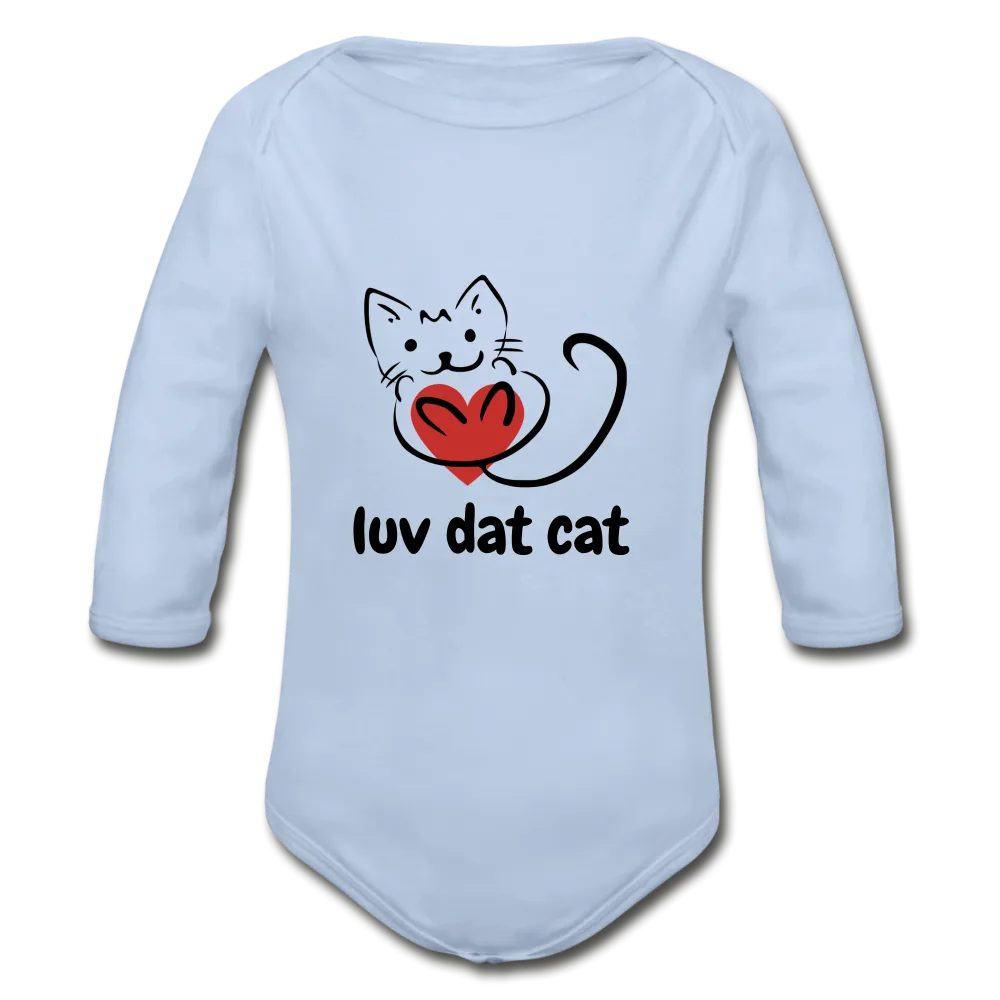 Official Luv Dat Cat Organic Long Sleeve Baby Bodysuit