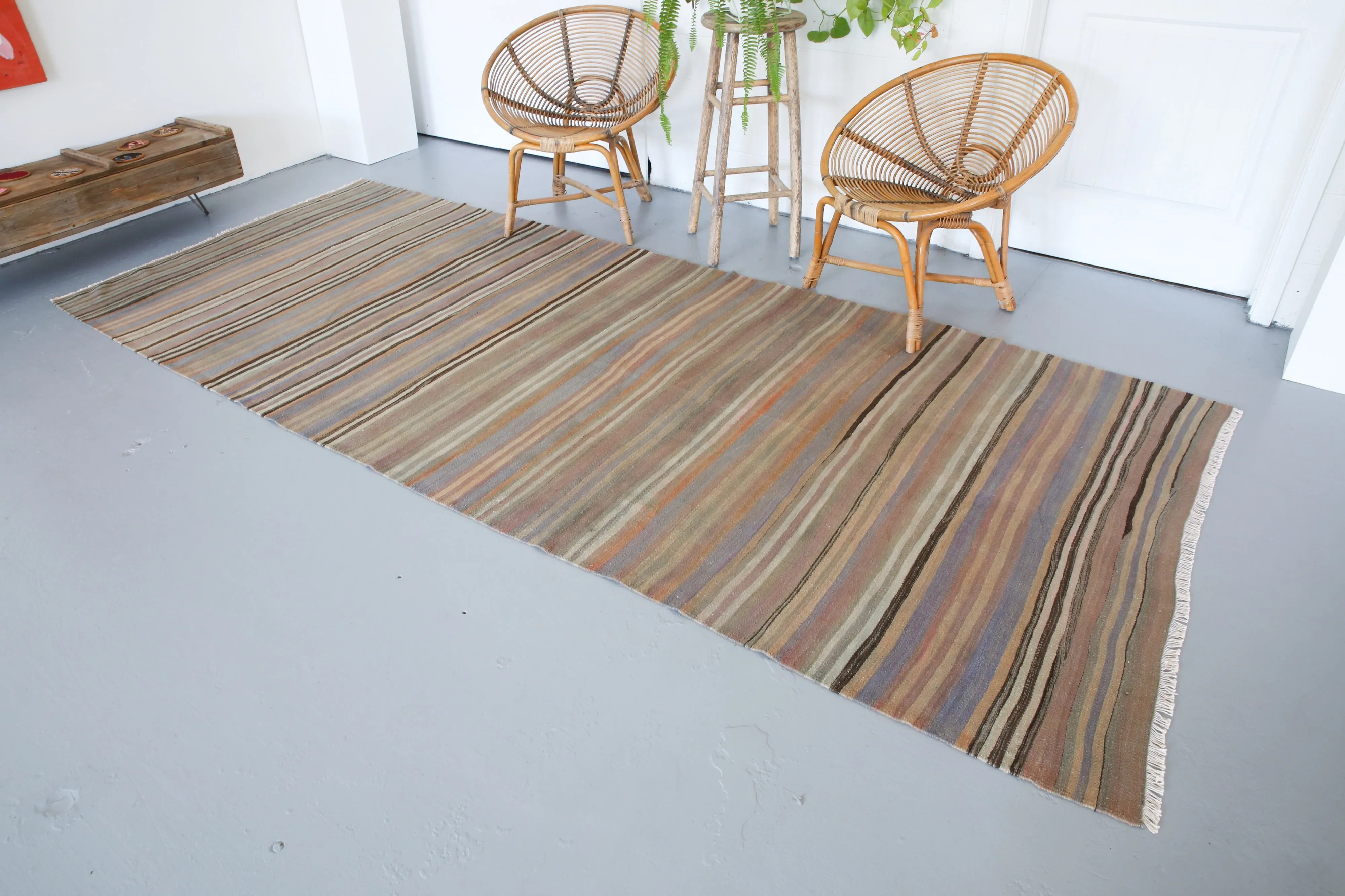 Old Anatolian Kilim 4.7ftx11ft