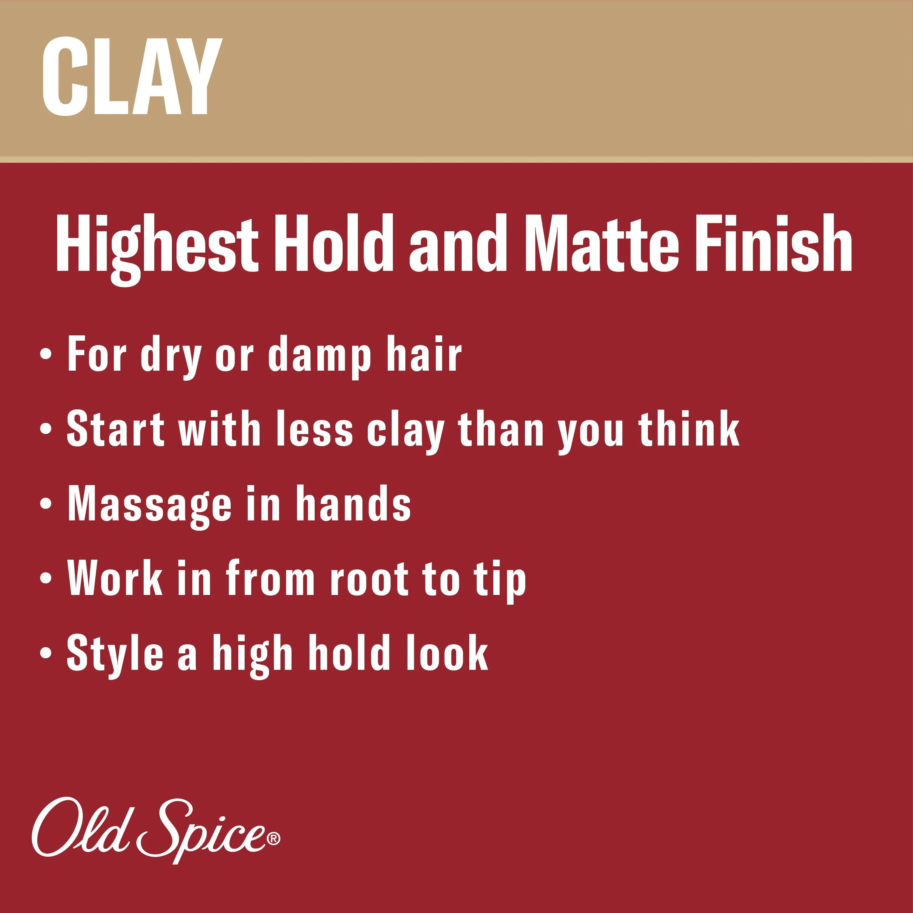 Old Spice Hair Styling Clay for Men, Flexible Hold, 2.22 Oz