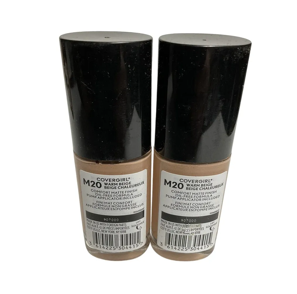 Pack of 2 CoverGirl TruBlend Matte Made Liquid Foundation. Warm Beige M20