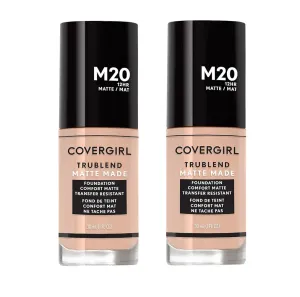 Pack of 2 CoverGirl TruBlend Matte Made Liquid Foundation. Warm Beige M20