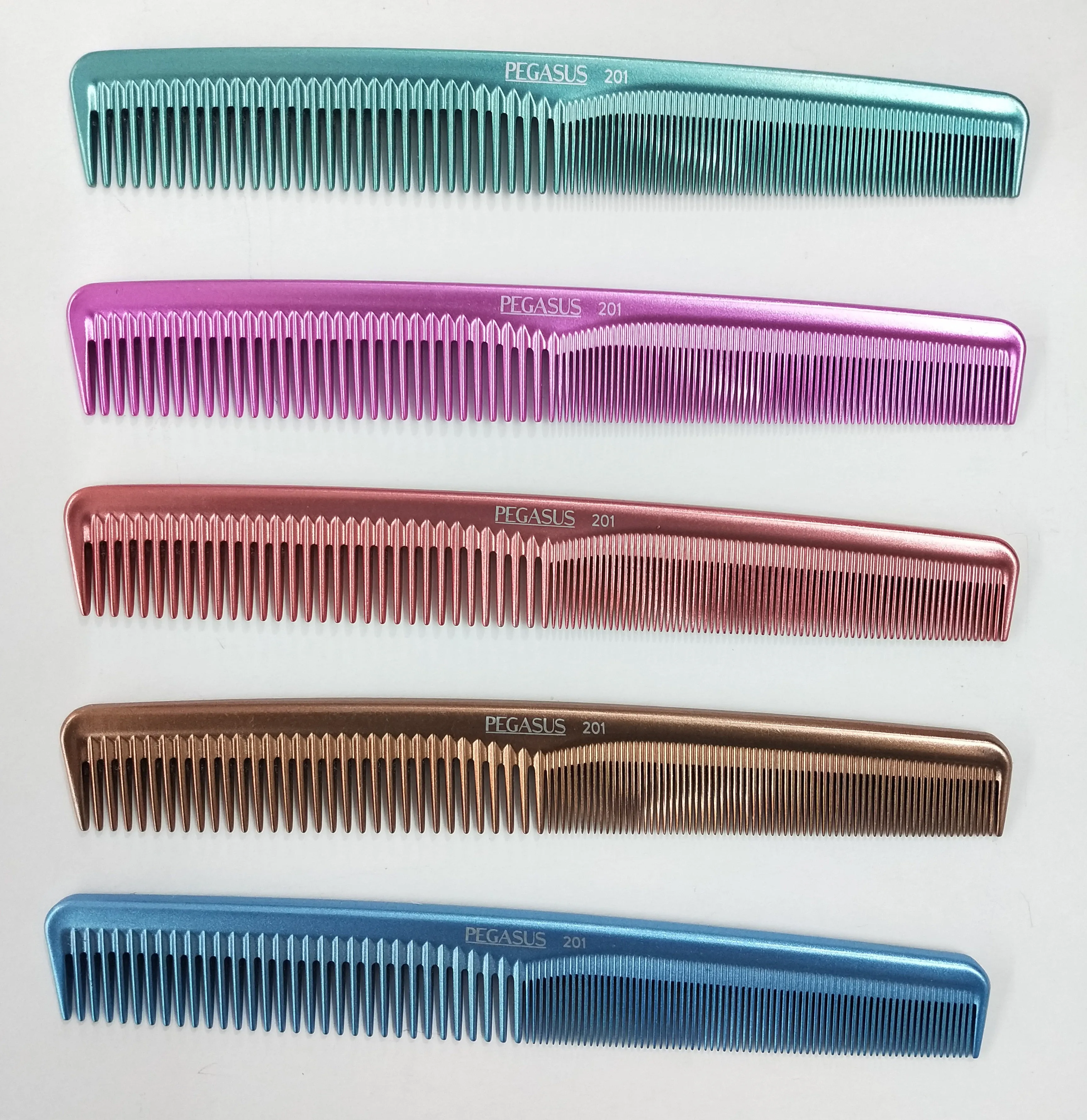 Pegasus MICOLOR 201, 7in Hard Rubber Hair Detangling/Trimmer Comb, Handmade, Seamless, Smooth Edges, Anti Static, Heat and Chemically Resistant, Wet Hair, Everyday Grooming Comb | Peines de goma dura - Blue
