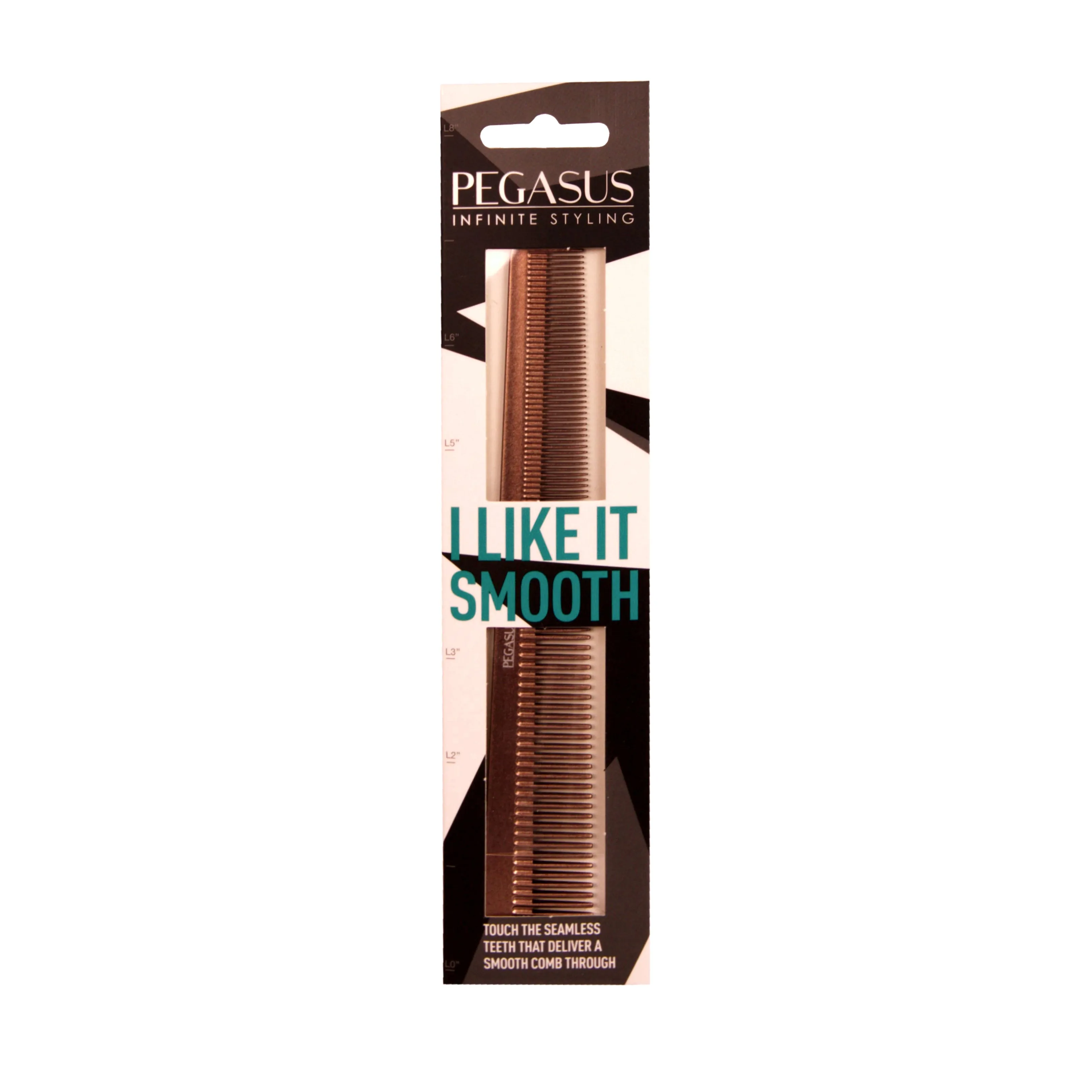 Pegasus MICOLOR 303, 6.5in Hard Rubber Heavy Barber Comb, Handmade, Seamless, Smooth Edges, Anti Static, Heat and Chemically Resistant, Wet Hair, Everyday Grooming Comb | Peines de goma dura - Gold