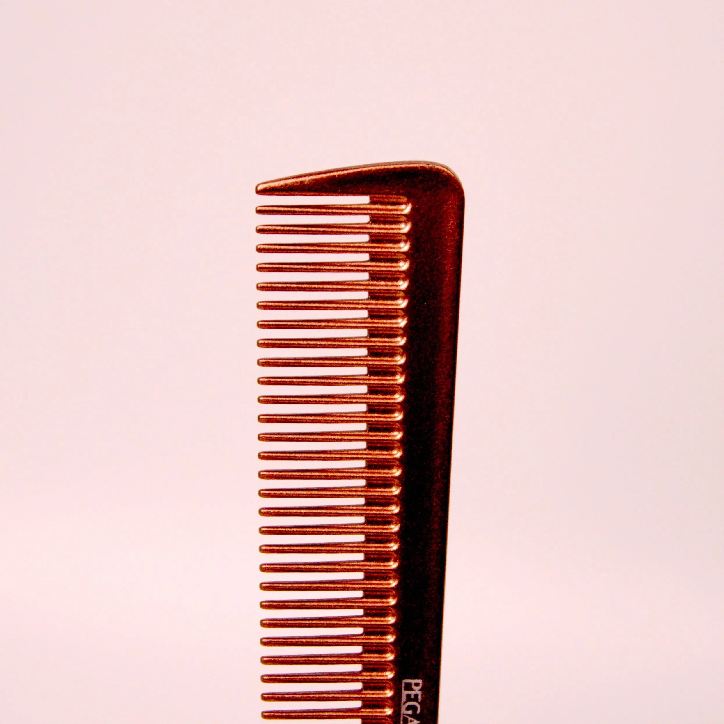 Pegasus MICOLOR 303, 6.5in Hard Rubber Heavy Barber Comb, Handmade, Seamless, Smooth Edges, Anti Static, Heat and Chemically Resistant, Wet Hair, Everyday Grooming Comb | Peines de goma dura - Gold