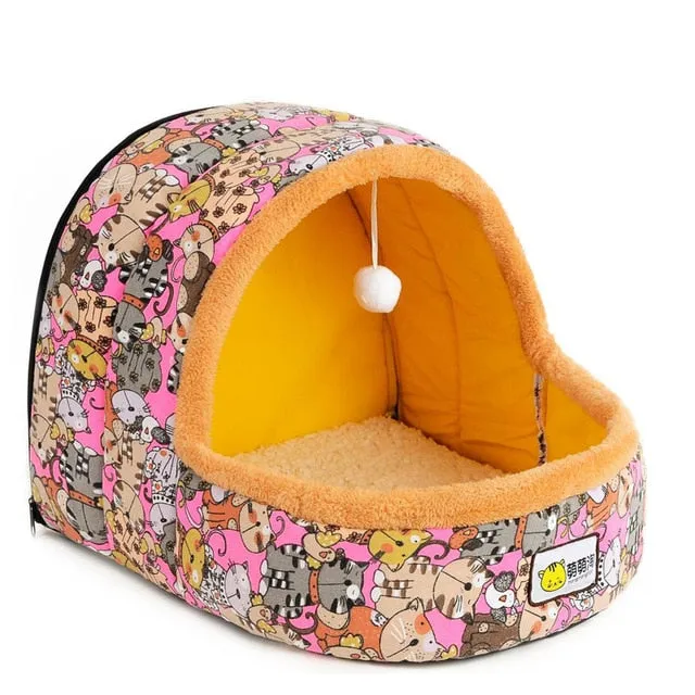 Petshy Warm Soft Cat Cave Bed