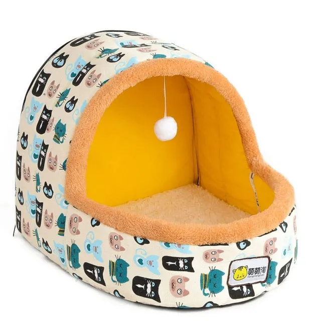 Petshy Warm Soft Cat Cave Bed