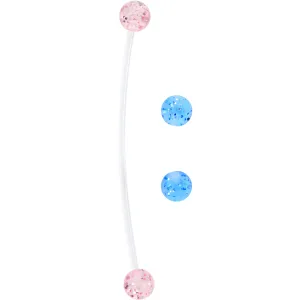 Pink Blue Glitter Glamour PTFE Pregnancy Belly Ring