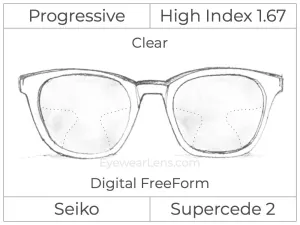 Progressive - Seiko - Supercede 2 - Digital - High Index 1.67 - Clear