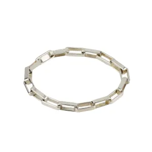 "Ali" Sterling Silver Flexible Box Chain Ring