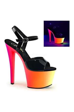 RAINBOW-309UV Platform Sandal  | Black Patent