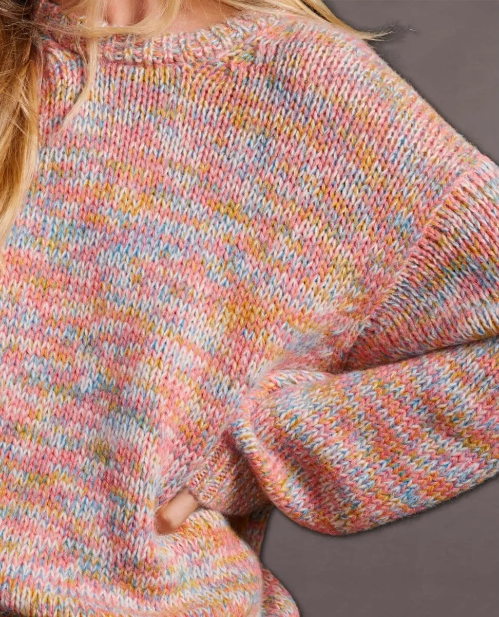 Rainbow Cozy Crew Sweater