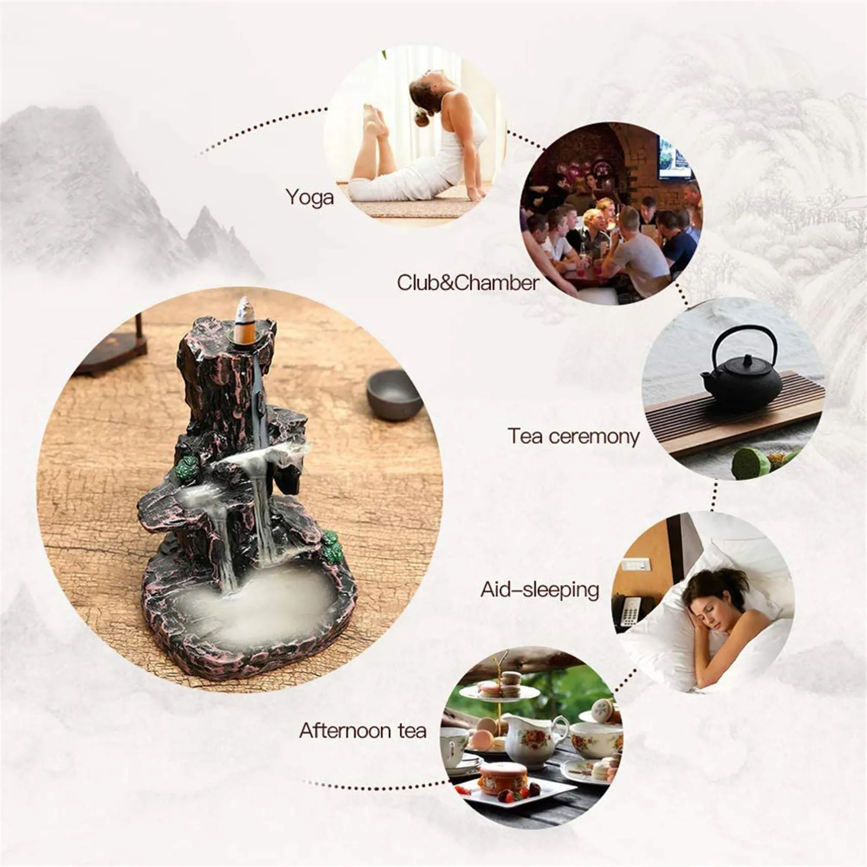 Resin Backflow Incense Burner - Waterfall Incense Holder
