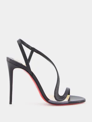Rosalie Black Leather Stiletto Sandals