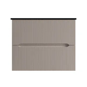 Runway 2 Drawers Bathroom Vanity with Solid Surface Matte Black without Faucet Hole - Wall Mount - 24" Mdf/Matt Warm Grey