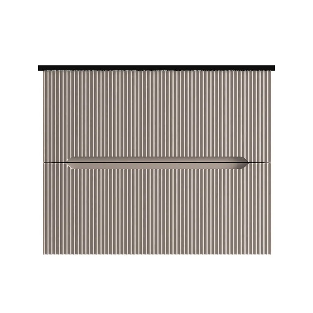 Runway 2 Drawers Bathroom Vanity with Solid Surface Matte Black without Faucet Hole - Wall Mount - 24" Mdf/Matt Warm Grey