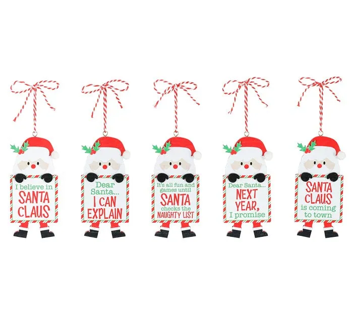 Santa Wooden Ornament