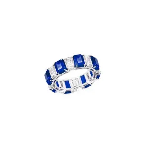 Sapphire & Diamond Eternity Band