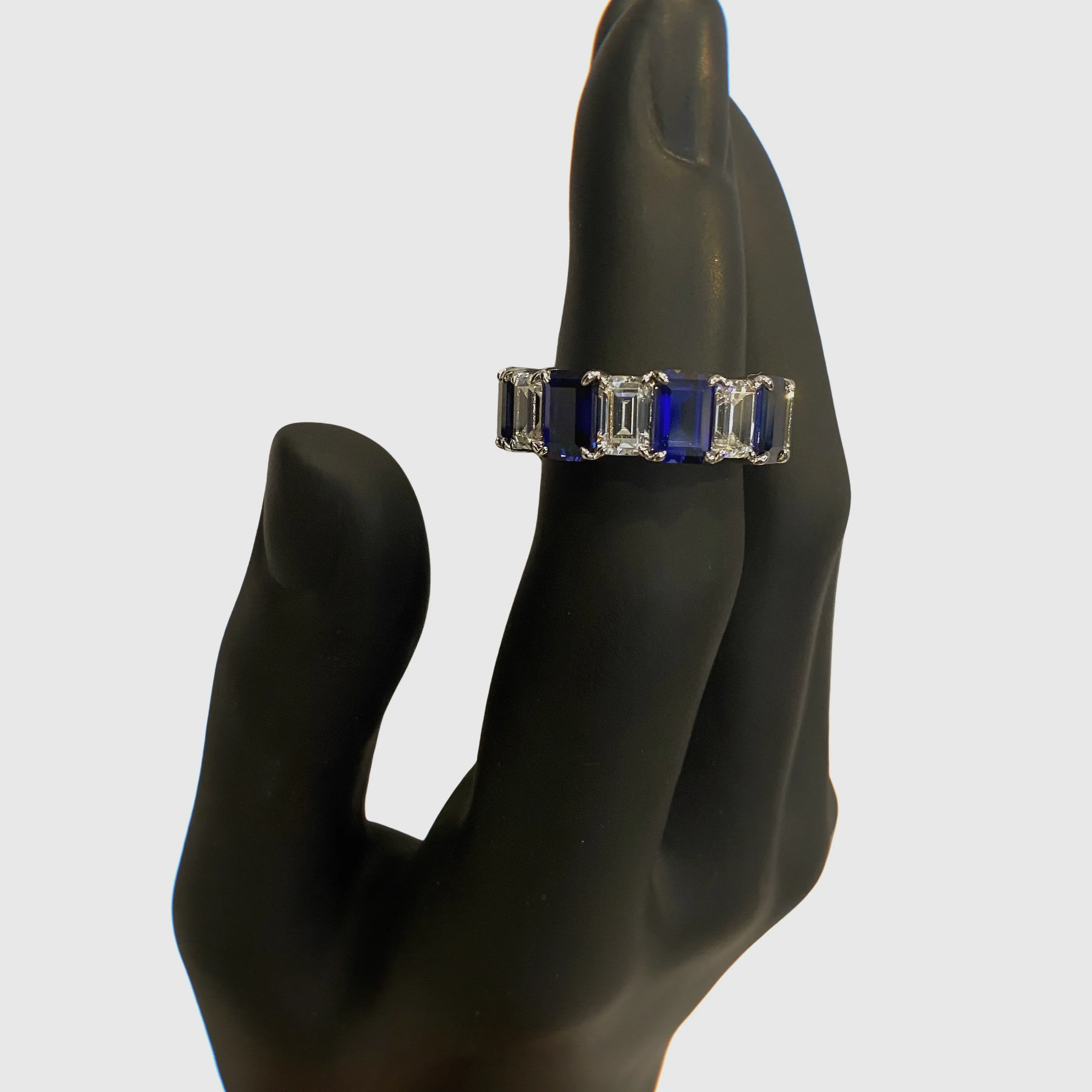 Sapphire & Diamond Eternity Band