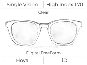 Single Vision - High Index 1.70 - Hoya iD - Digital - Clear - Double Aspheric *DISCONTINUED*