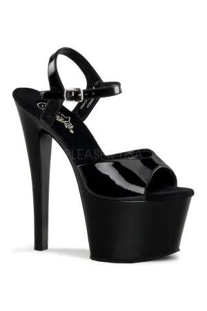 SKY-309 Platform Sandal  | Black Patent