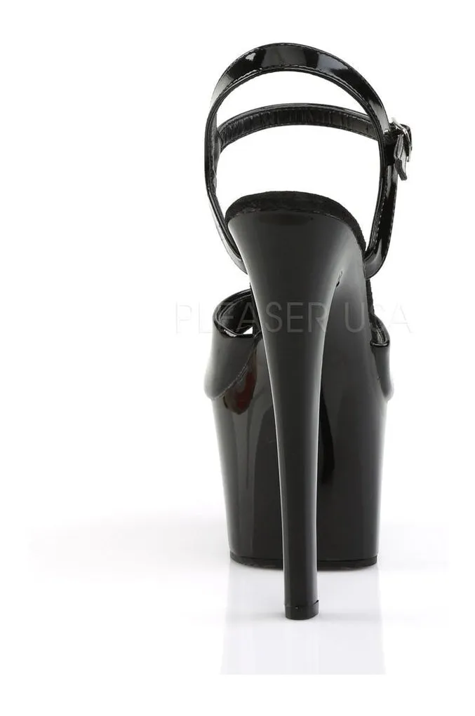 SKY-309 Platform Sandal  | Black Patent