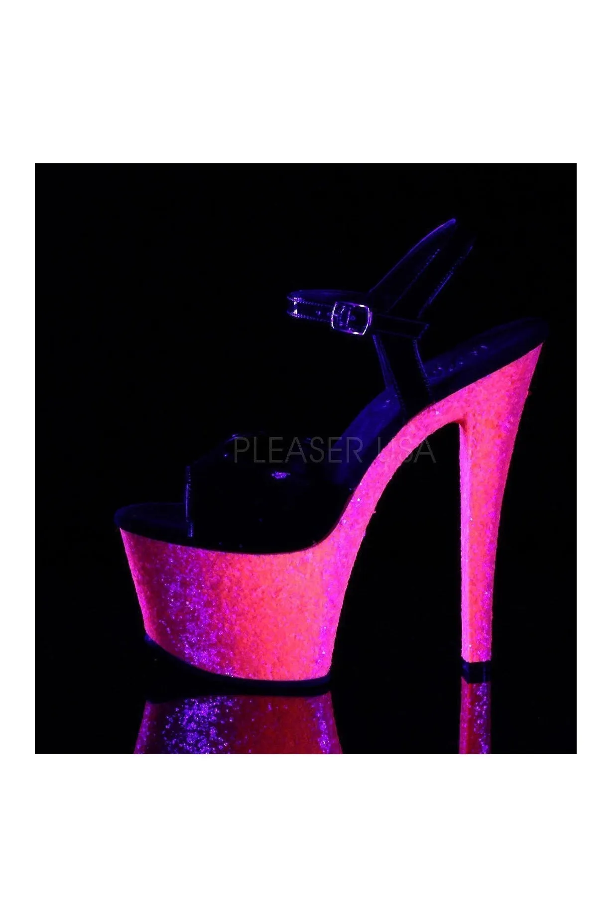 SKY-309UVLG Platform Sandal  | Black Patent