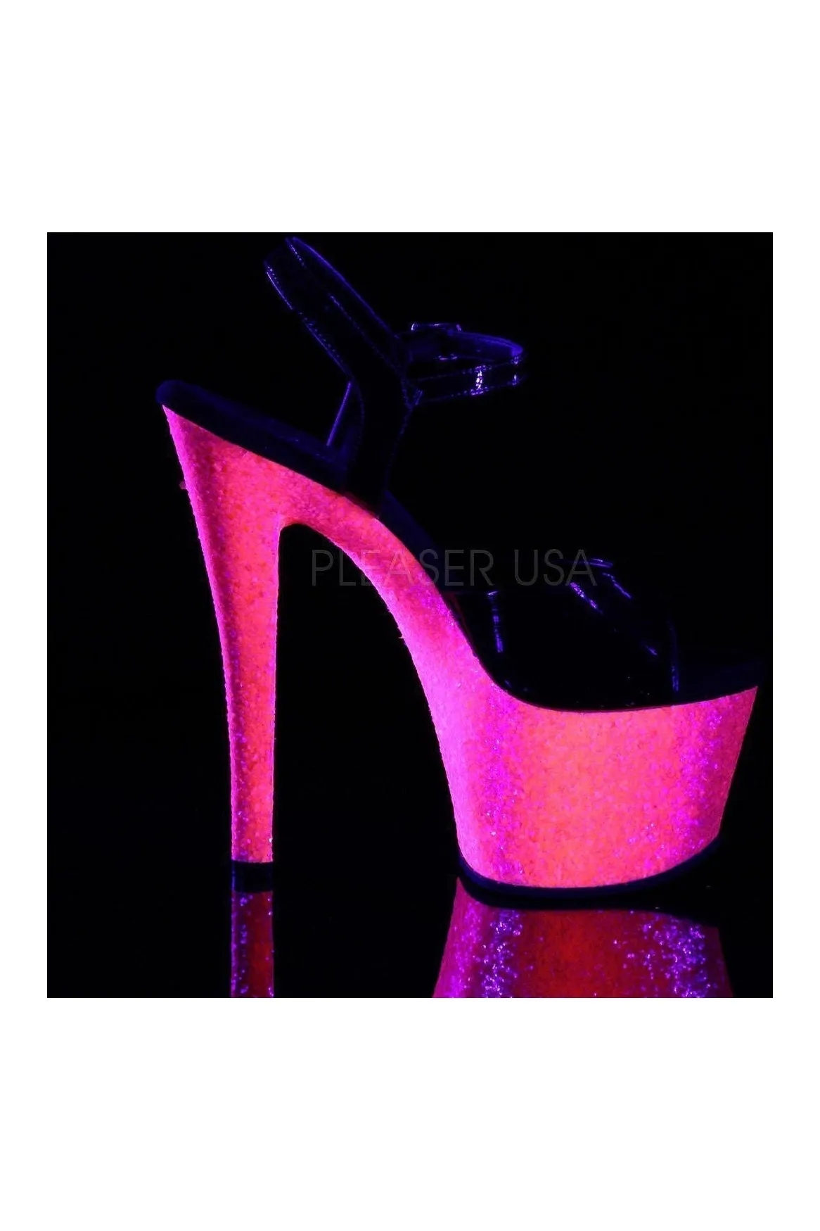 SKY-309UVLG Platform Sandal  | Black Patent