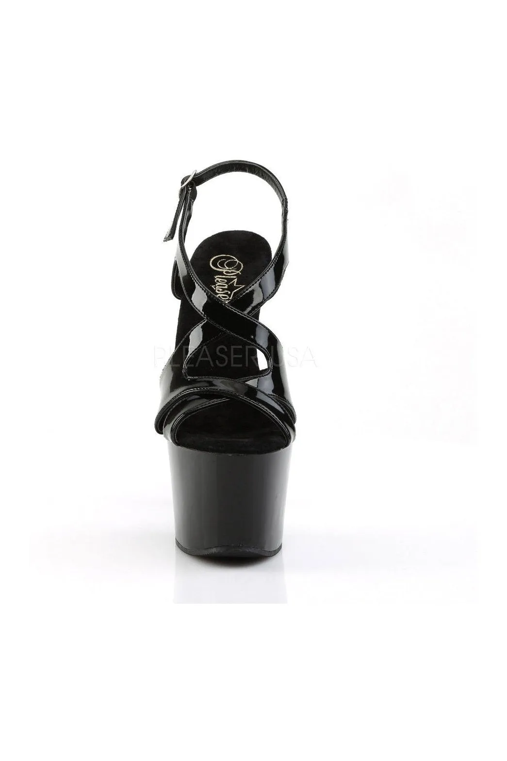 SKY-330 Platform Sandal  | Black Patent