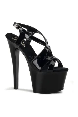 SKY-330 Platform Sandal  | Black Patent
