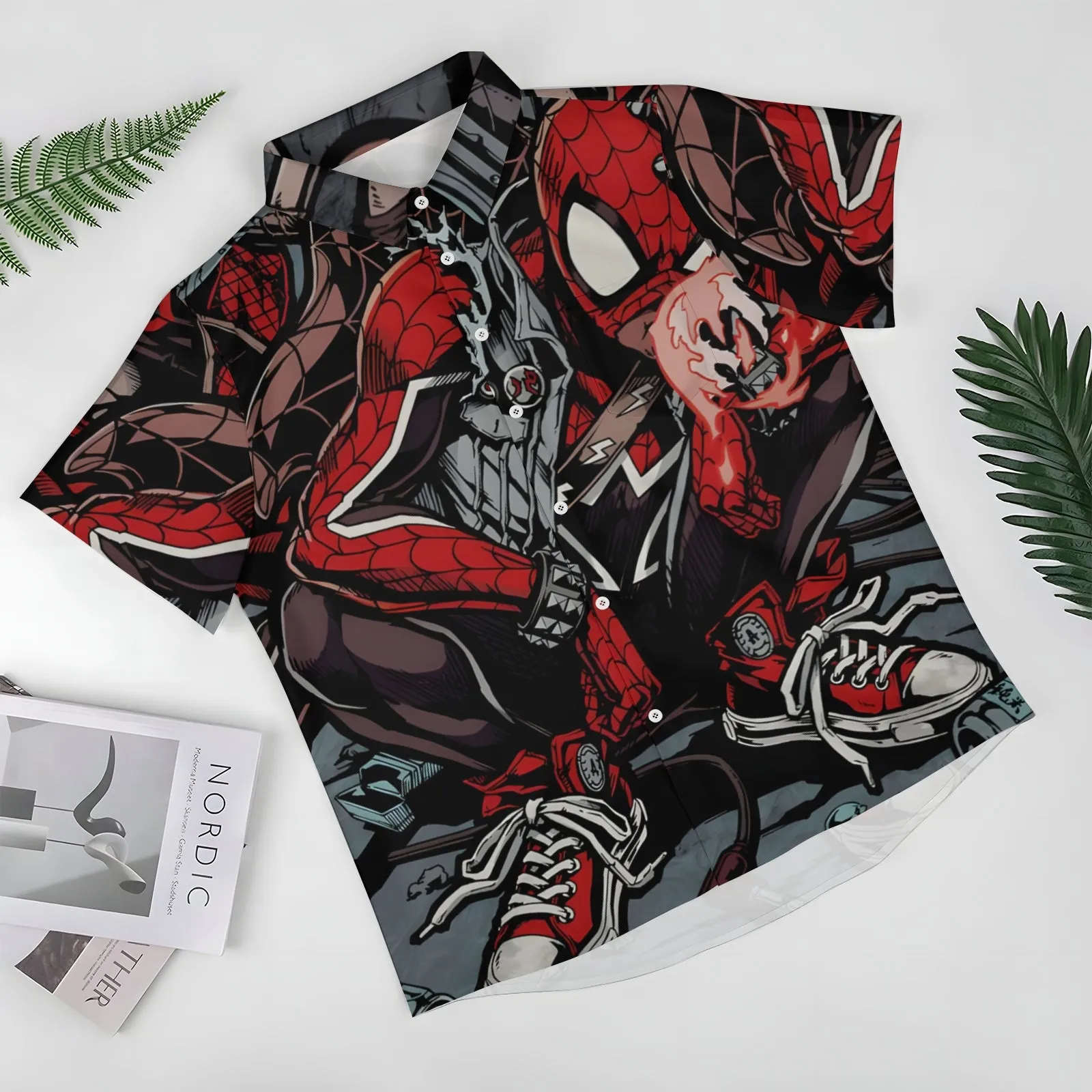 Spider Casual Hero Print Short Sleeve Shirt 2404001806