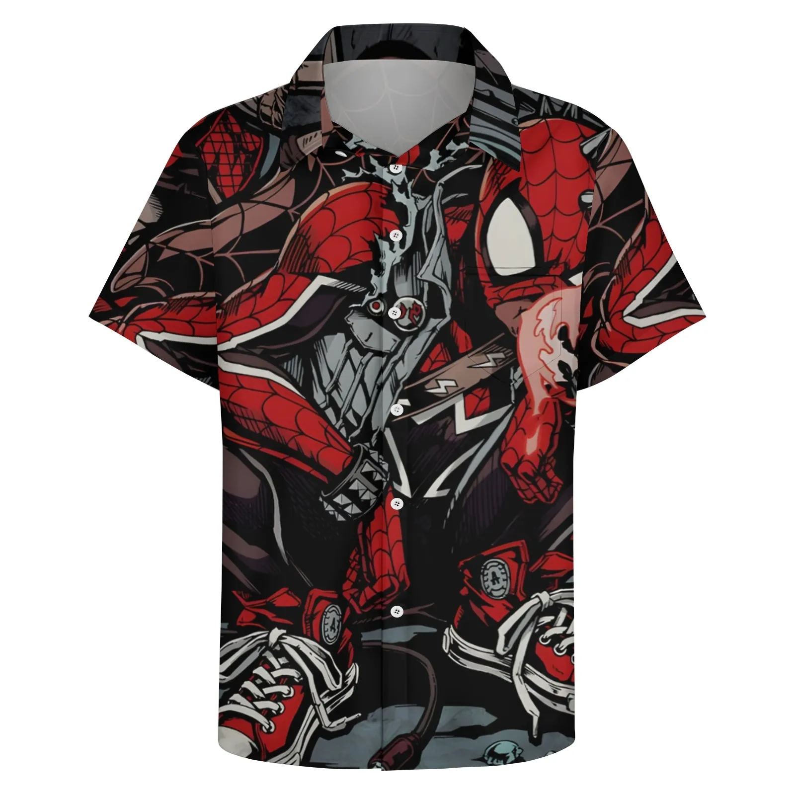 Spider Casual Hero Print Short Sleeve Shirt 2404001806