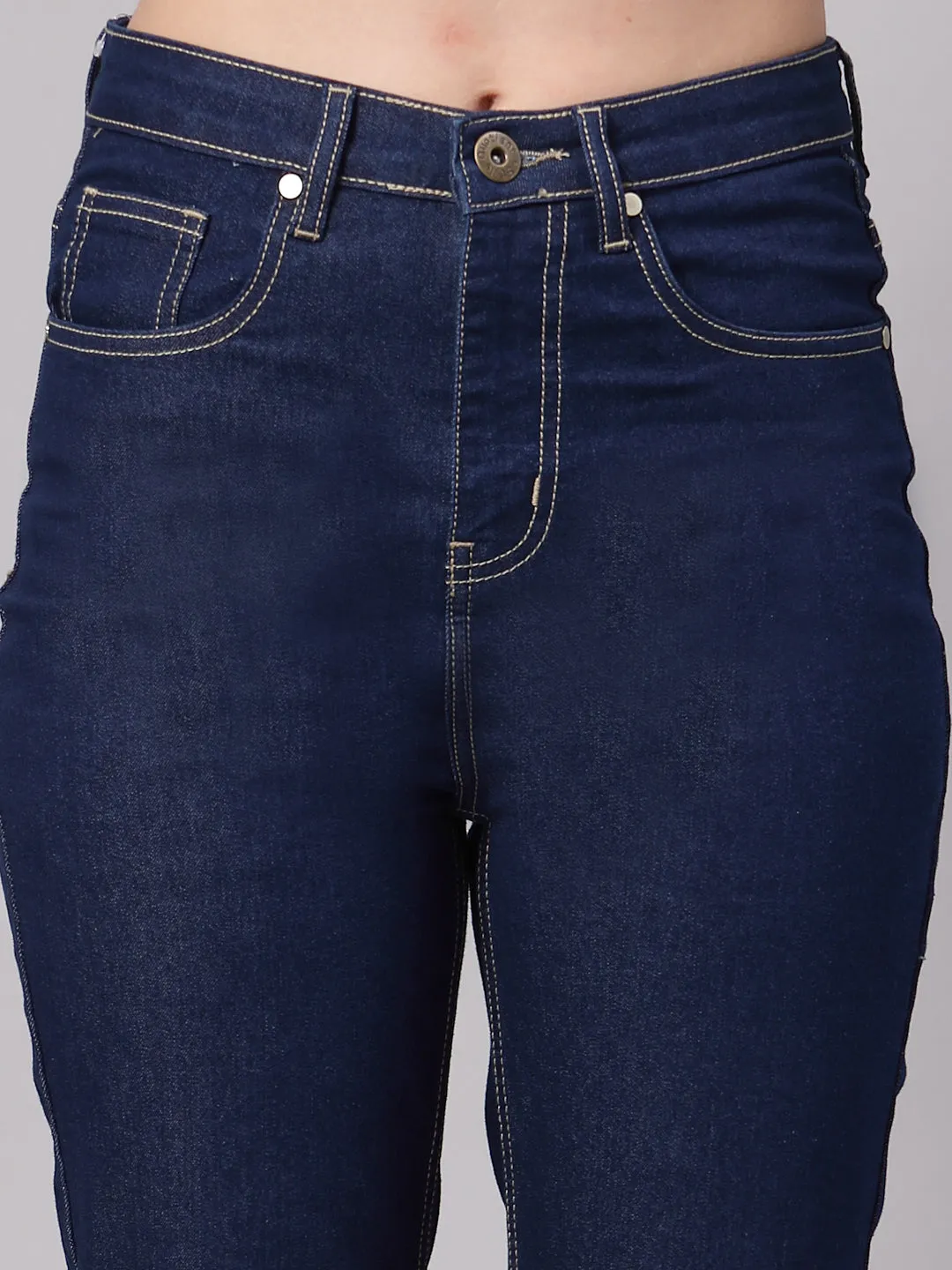 Style Quotient Women Dark Blue Regular Fit High Rise Stretchable Jeans
