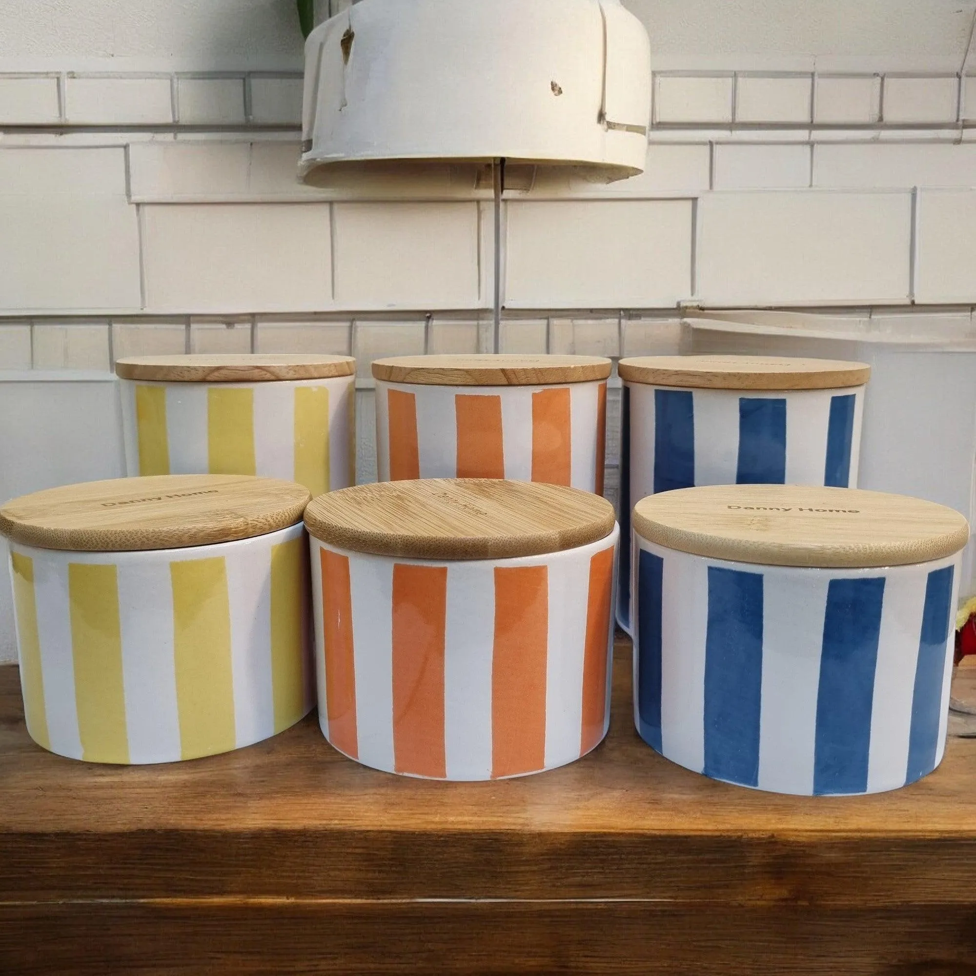 Sunshine Rays Storage Jars with Bamboo Lids