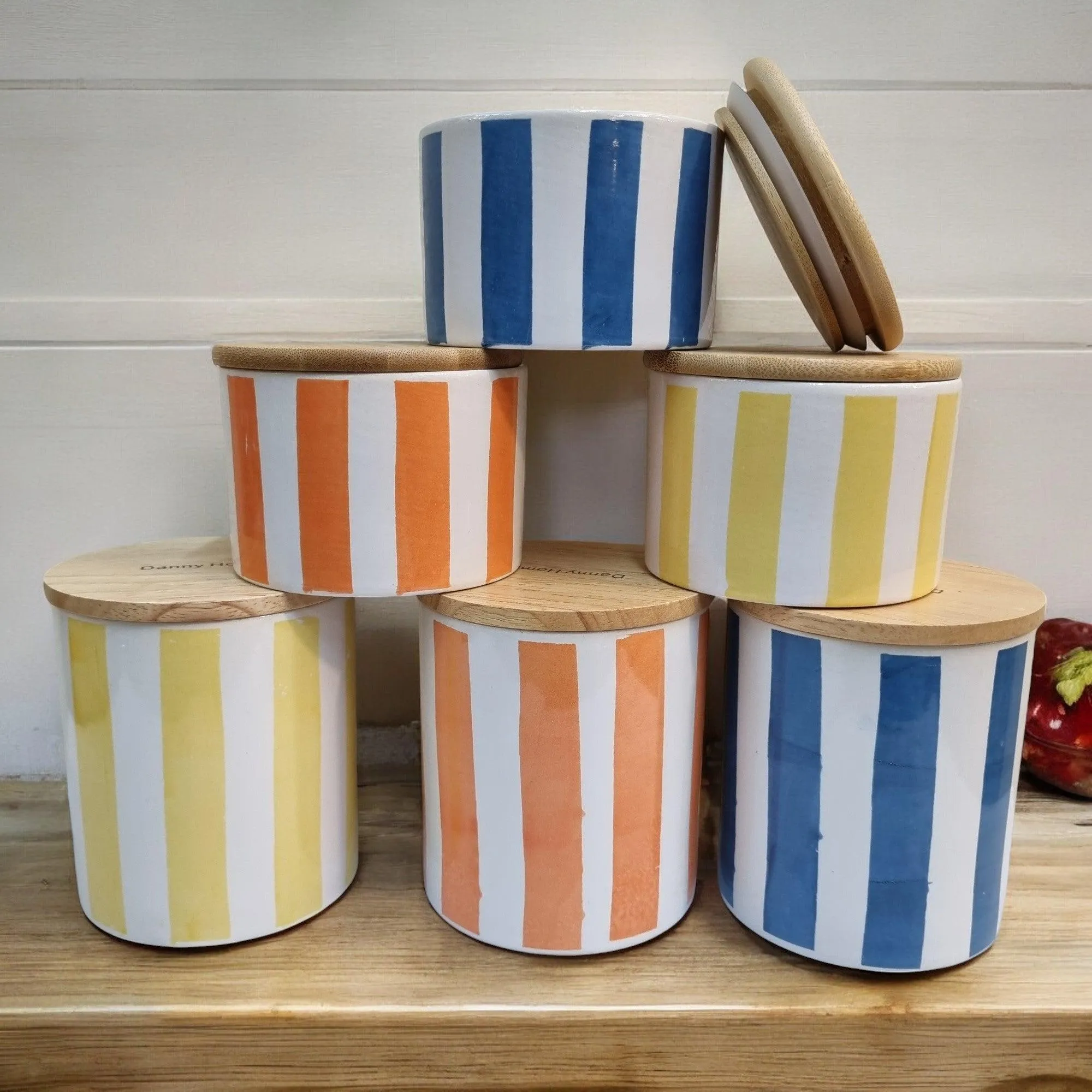 Sunshine Rays Storage Jars with Bamboo Lids
