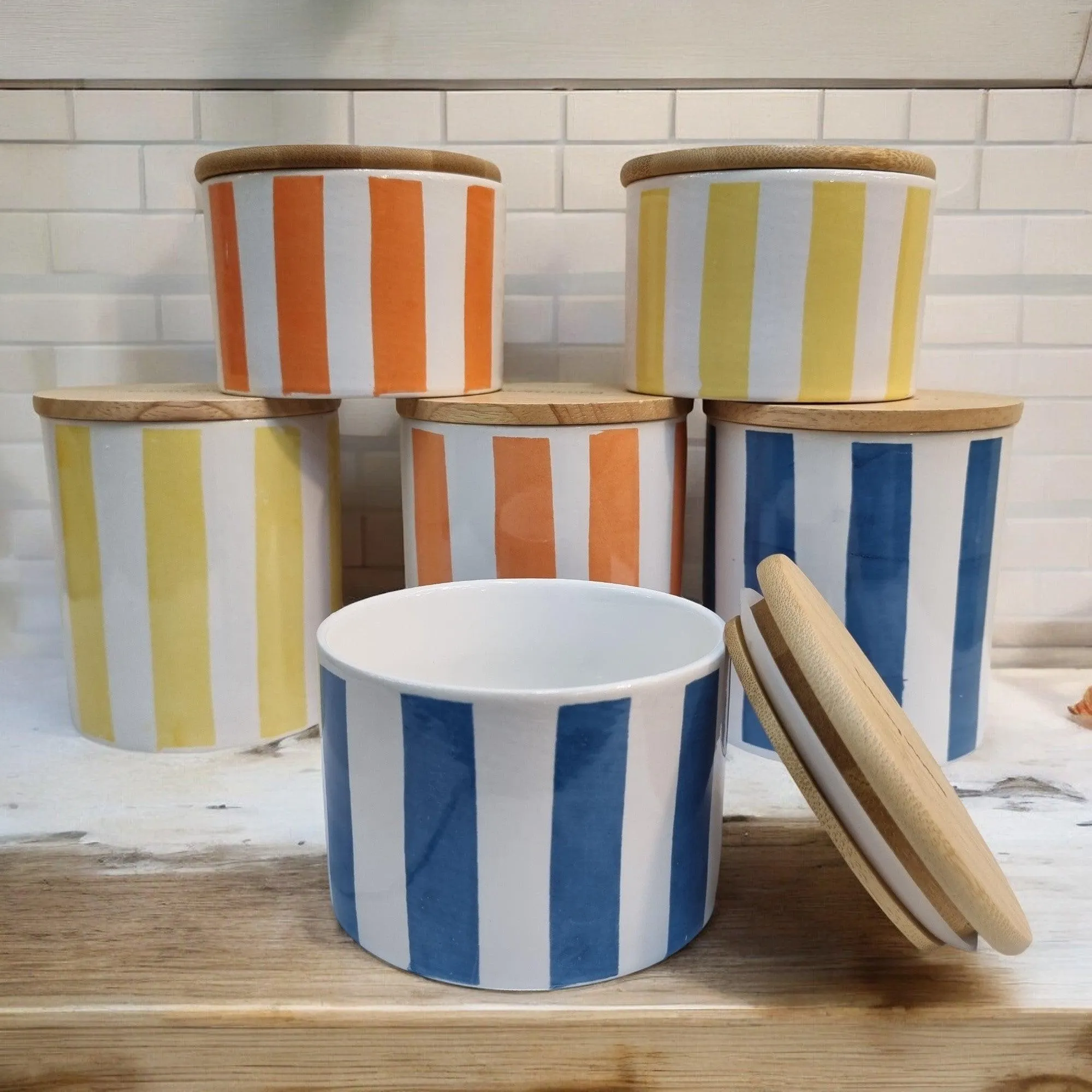 Sunshine Rays Storage Jars with Bamboo Lids