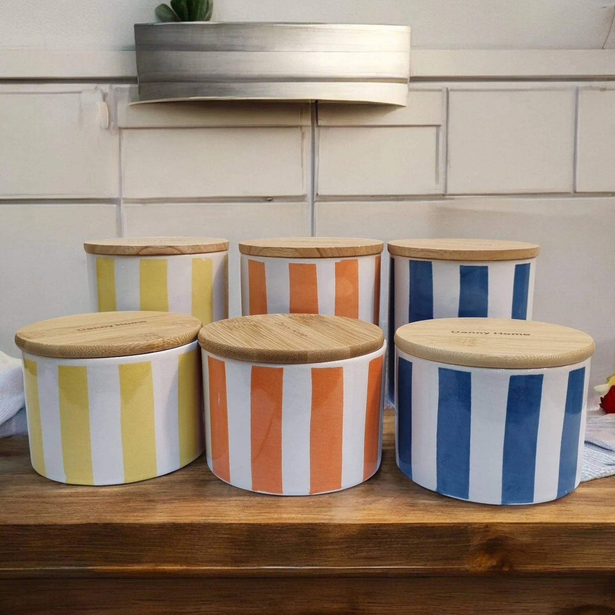 Sunshine Rays Storage Jars with Bamboo Lids