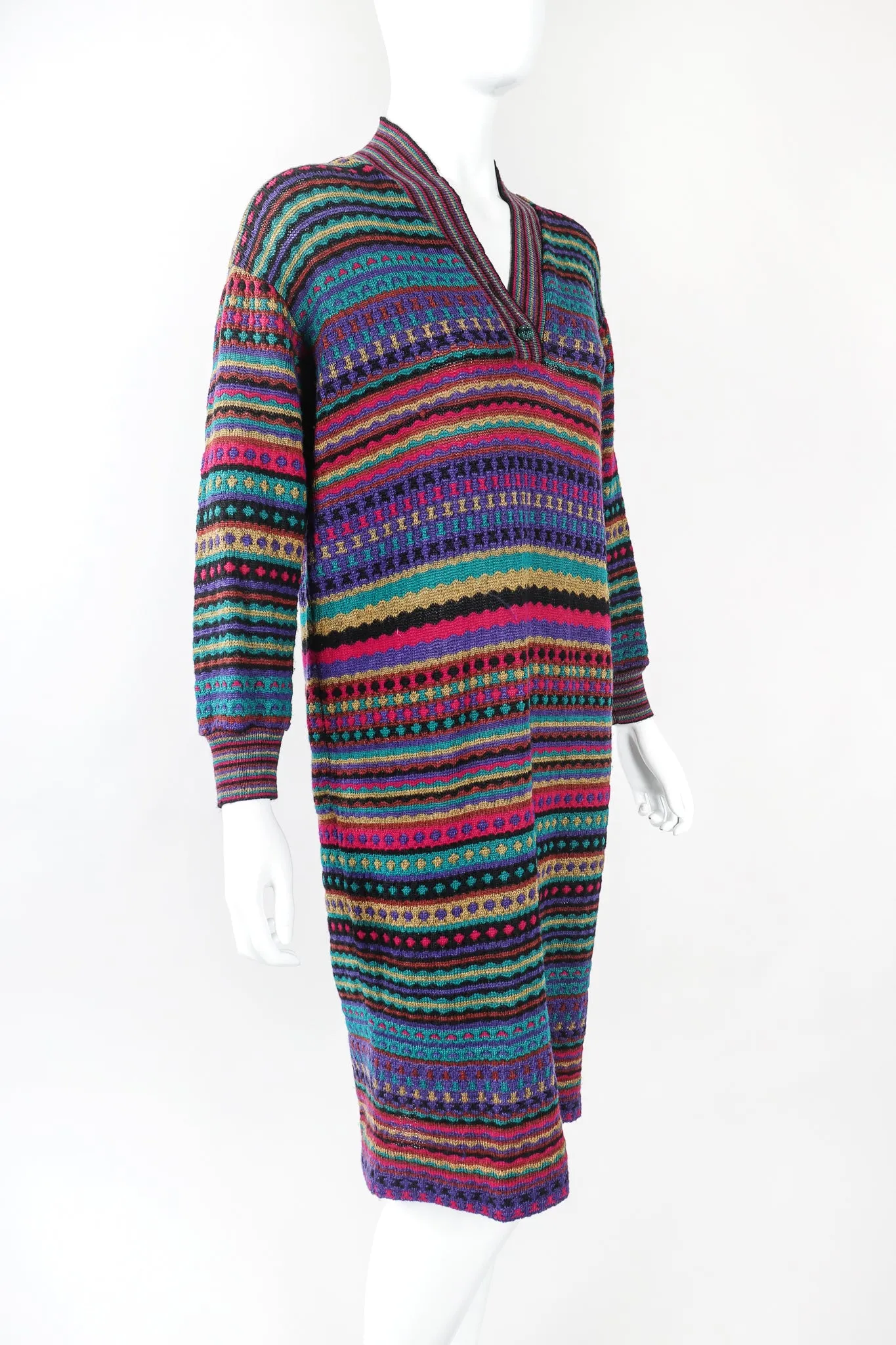 Teal Dobby Stripe Sweater Dress