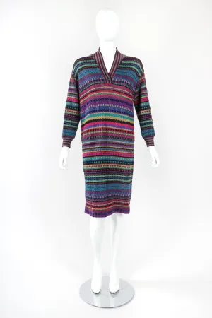 Teal Dobby Stripe Sweater Dress