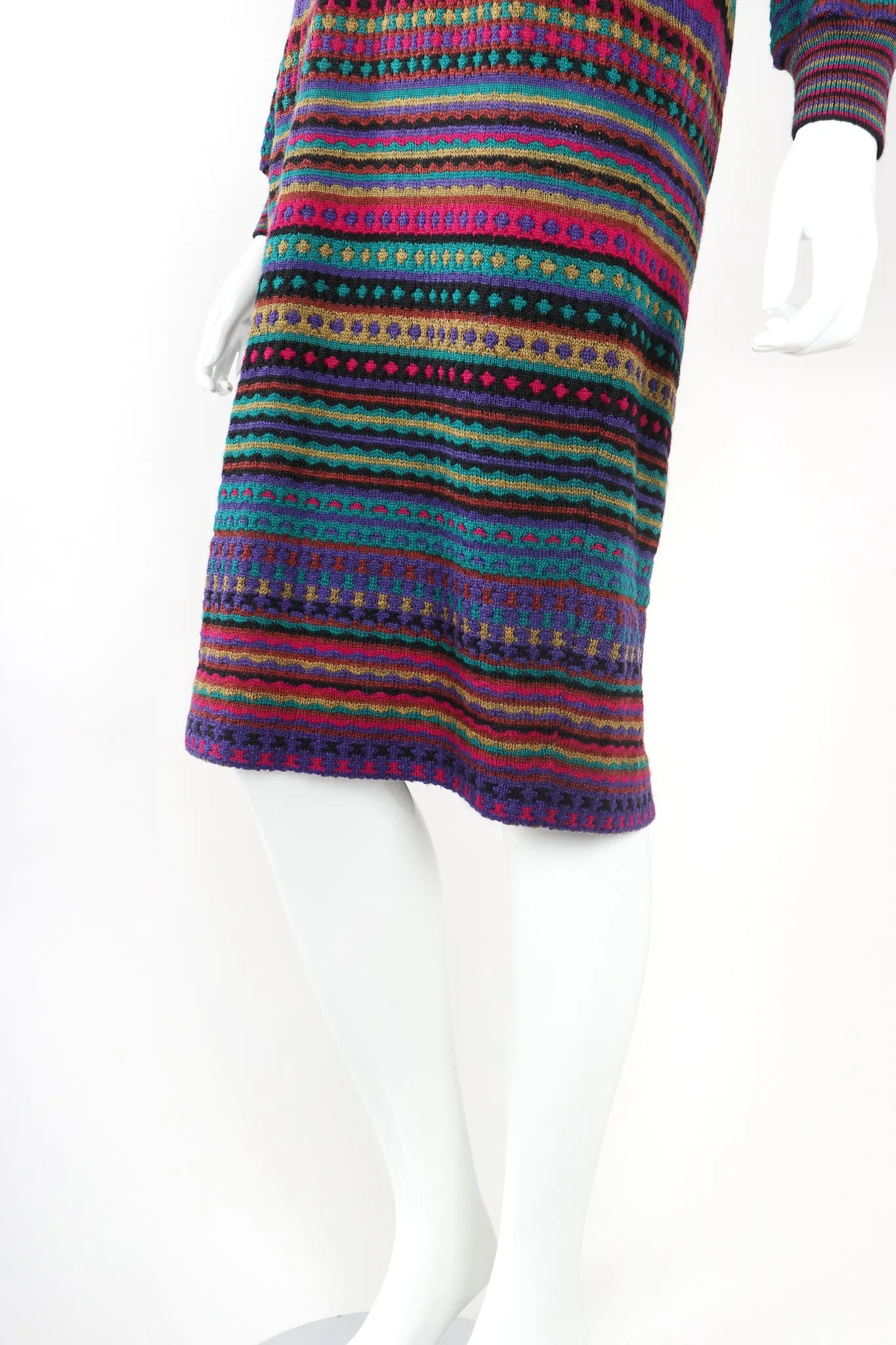 Teal Dobby Stripe Sweater Dress