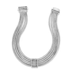 The Dutchess Silver & Sapphire Woven Collar Necklace