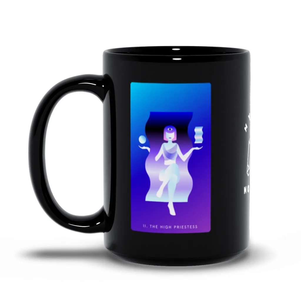 The High Priestess Black Mug