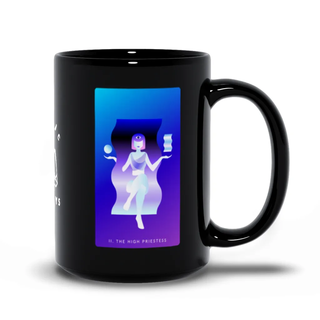 The High Priestess Black Mug
