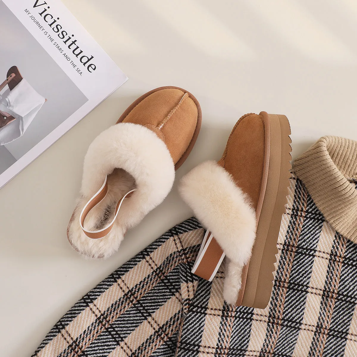 THICK-SOLED ELASTIC STRAP SANDALS 5872