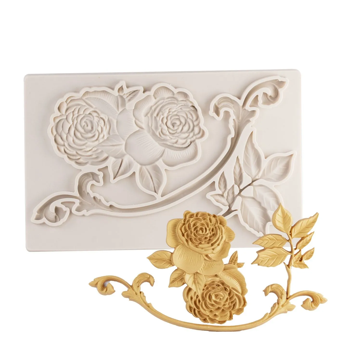 Two Big Flowers Flexible Silicone Mould for Crafts, Jewelry, Resin, Scrapbooking, Polymer Clay.