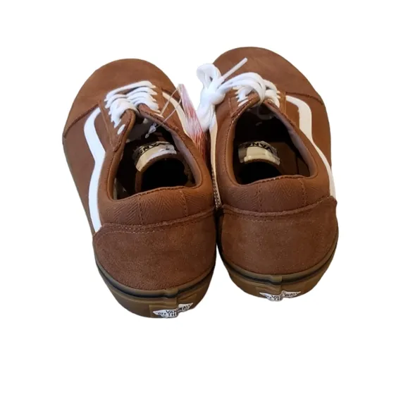Vans Herringbone Dachshund Gum Brown Sneakers NEW