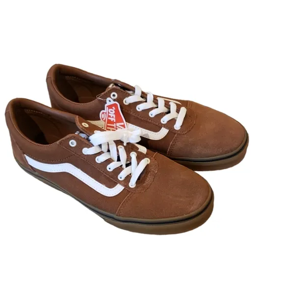 Vans Herringbone Dachshund Gum Brown Sneakers NEW